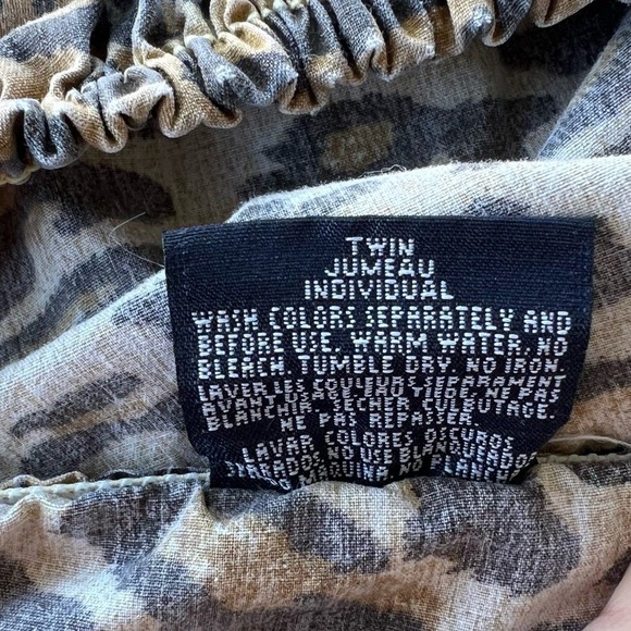 Ralph Lauren Aragon Leopard Print Twin Fitted Sheet Made in USA 100% Cotton - Picture 7 of 8